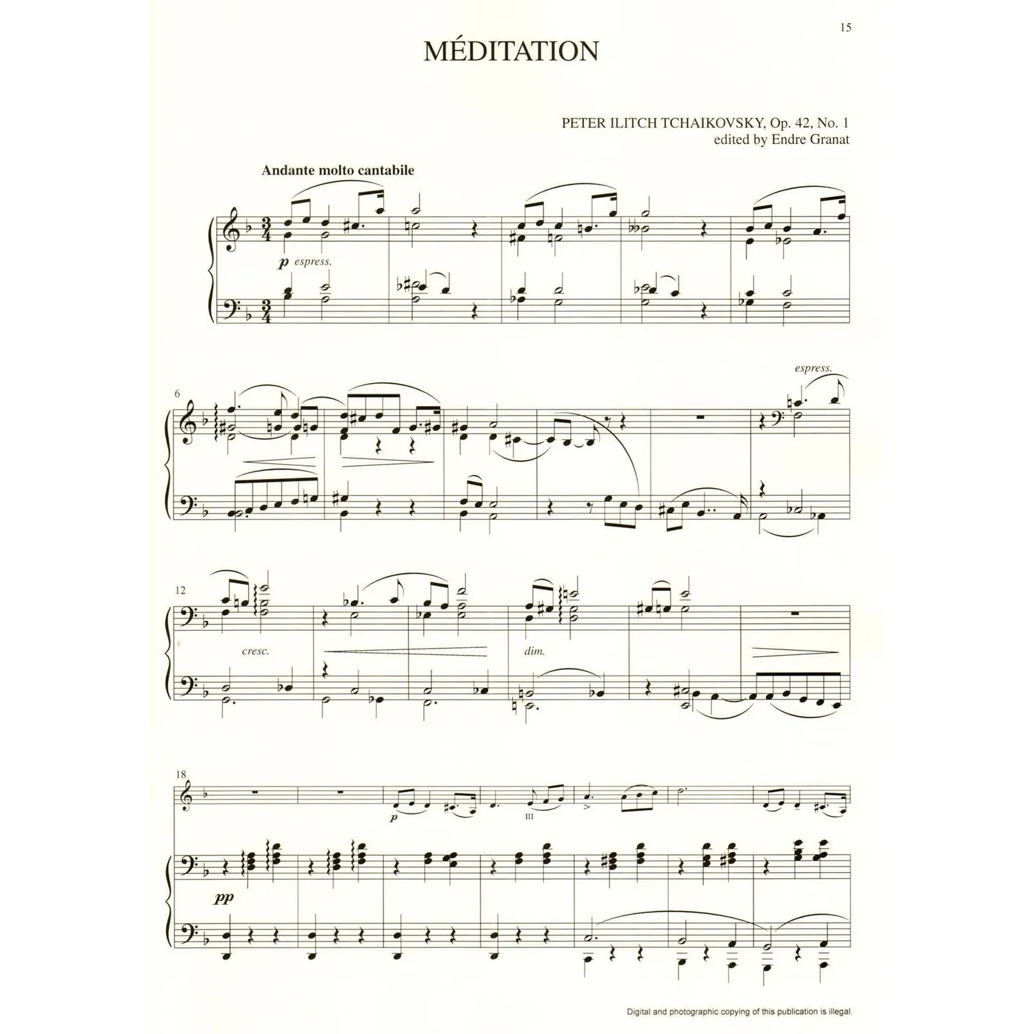 Shar Music Heifetz Tchaikovsky Geigennoten Violine Klavier
