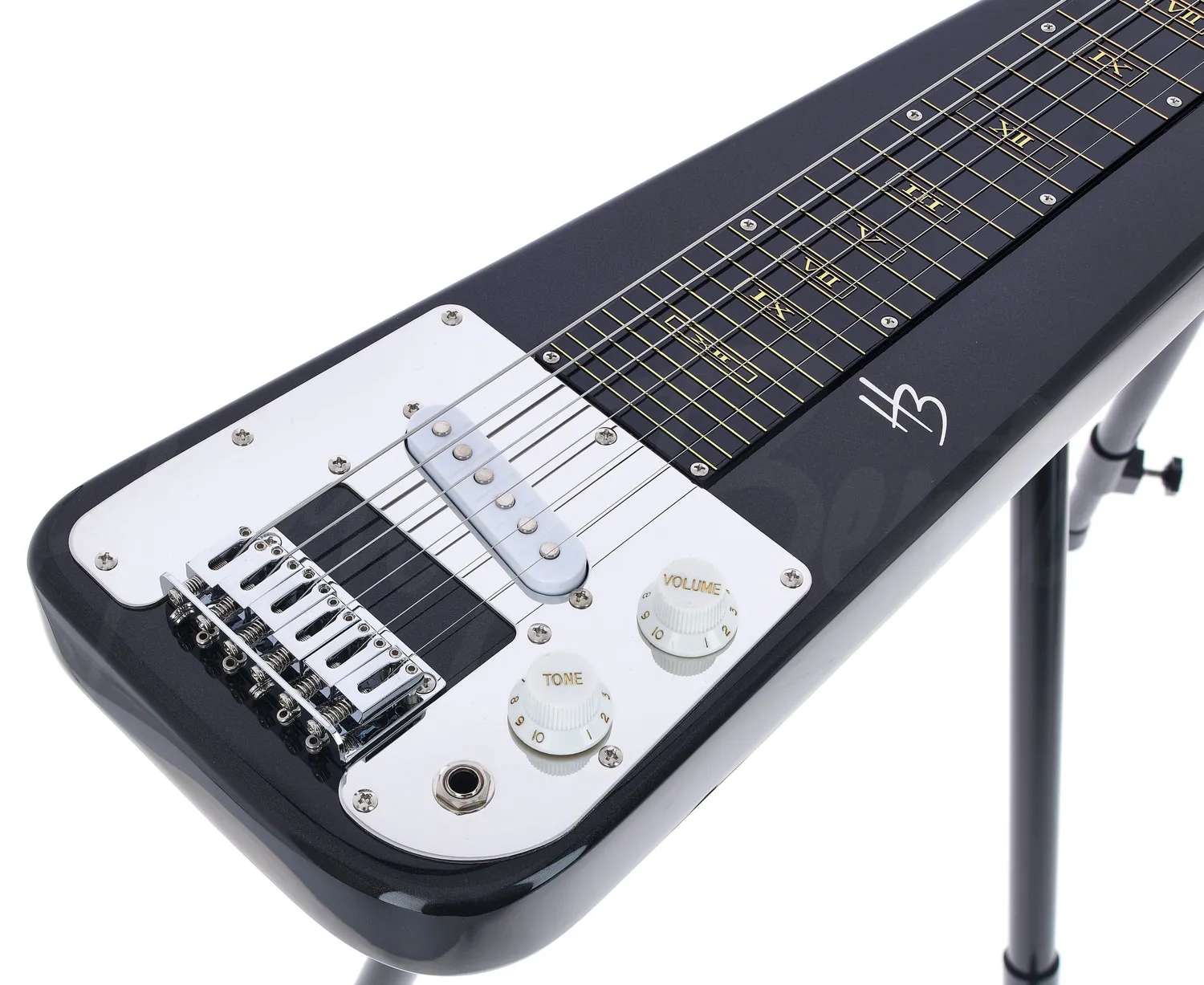 Harley Benton Slider II Lap-Steel-Gitarre Set mit Ständer Tonbar