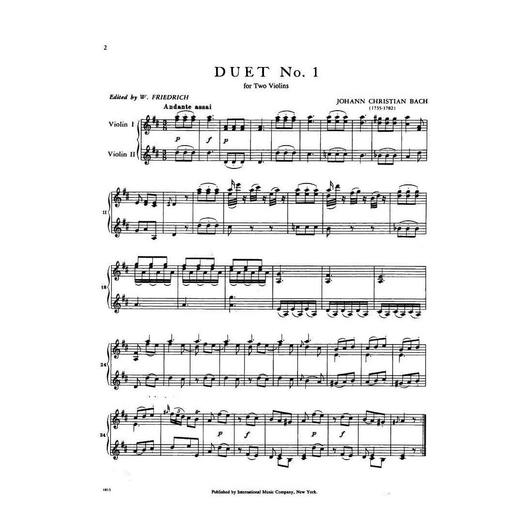 Shar Music Bach Six Duets Vol.1 Noten 2 Violinen