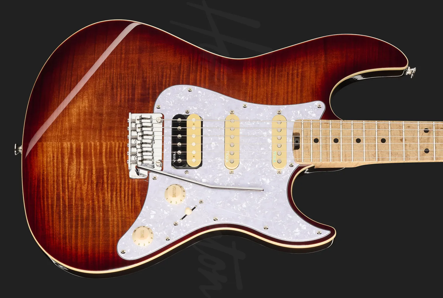 Harley Benton Deluxe ST-Modern Plus E-Gitarre Bengal Burst HSS