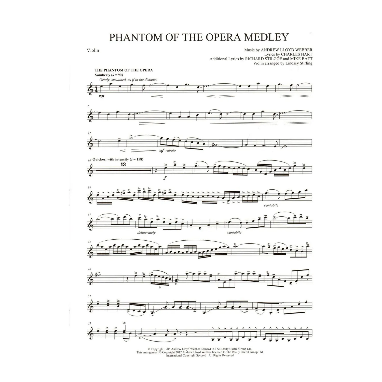 Hal Leonard Stirling Phantom Medley Violinnnoten Audio