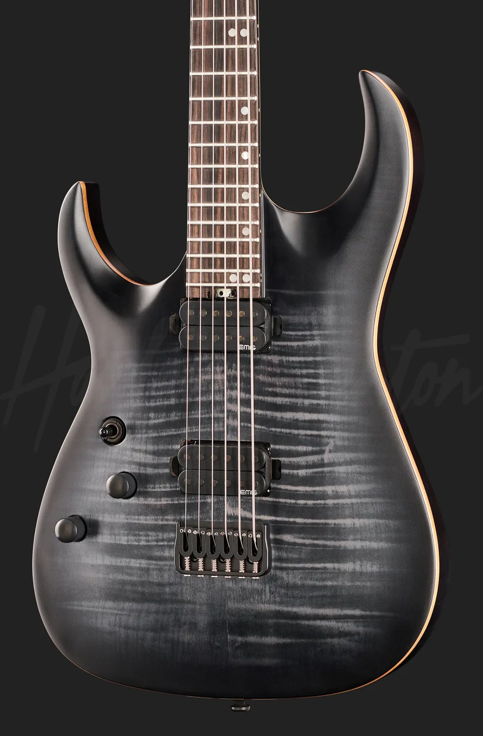 Harley Benton Amarok-BT LH Baritone E-Gitarre Black Flame Burst