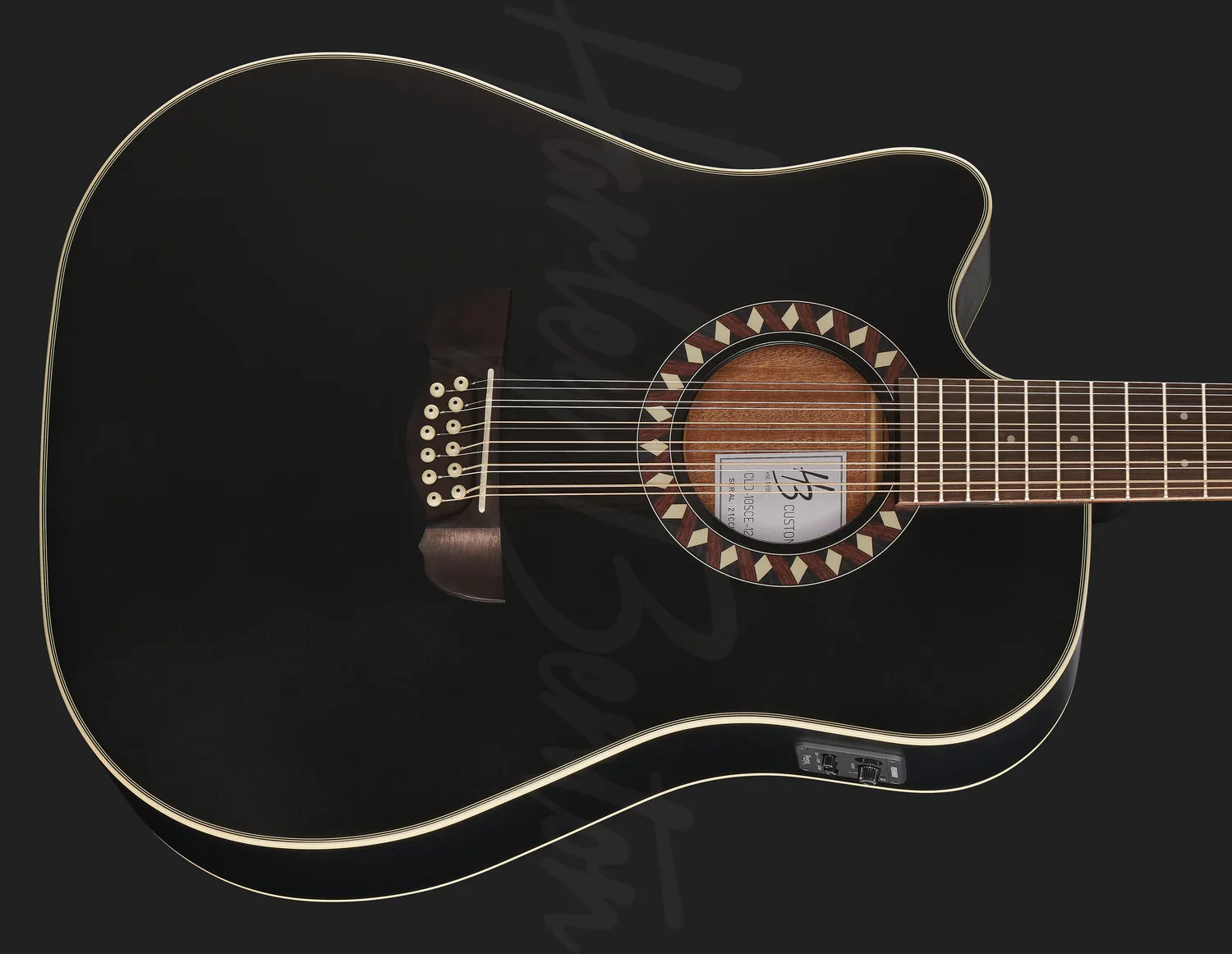 Harley Benton Custom Line CLD-10SCE-12BKS LH Westerngitarre 12-saitig