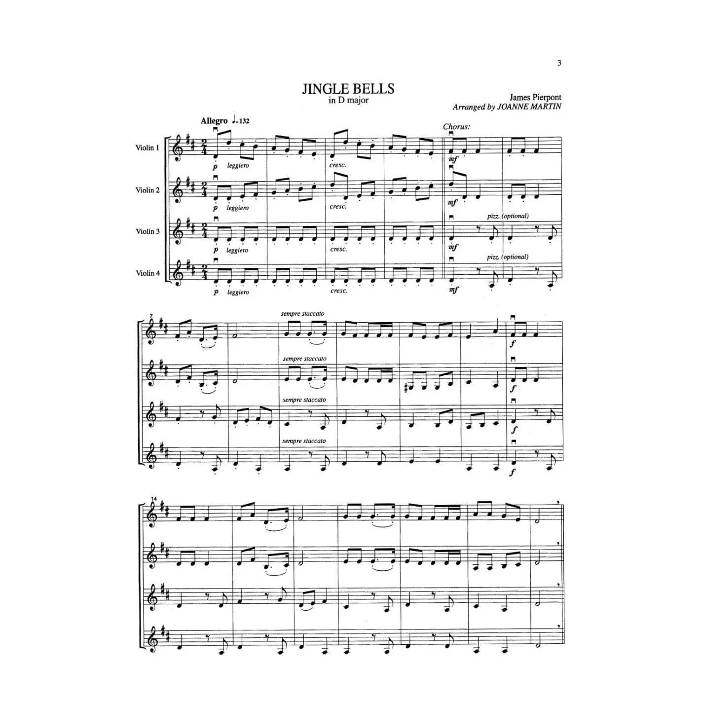 Joanne Martin Festive Strings Noten 4 Violinen