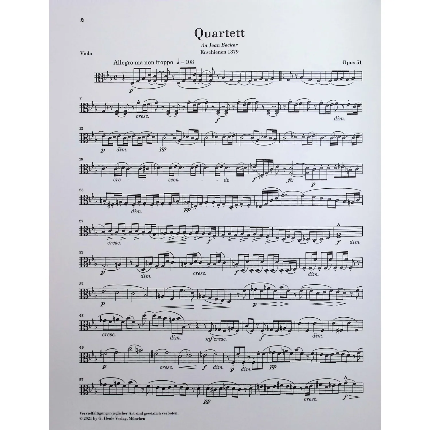 Henle Dvořák Streichquartett Es-Dur Op.51 Noten