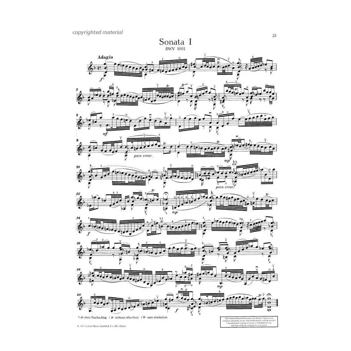 Schott Bach 6 Sonaten Partiten BWV 1001-1006 Noten Violine Szeryng