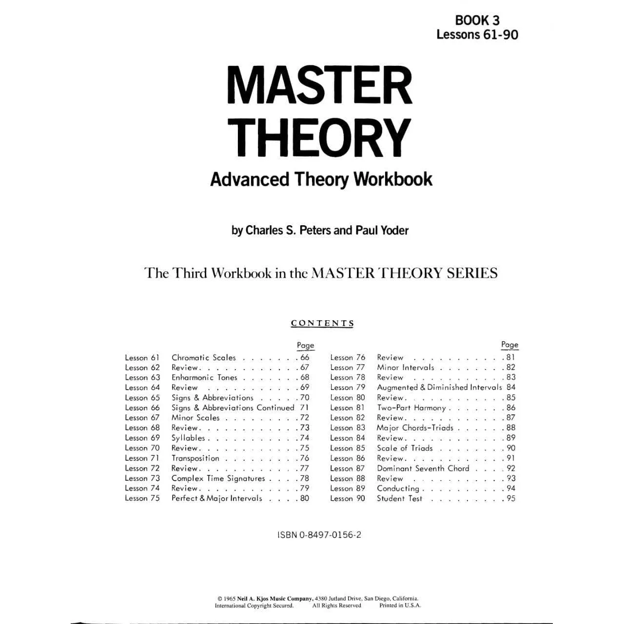 Kjos Master Theory Book 3 Musiklehre Heft fortgeschritten