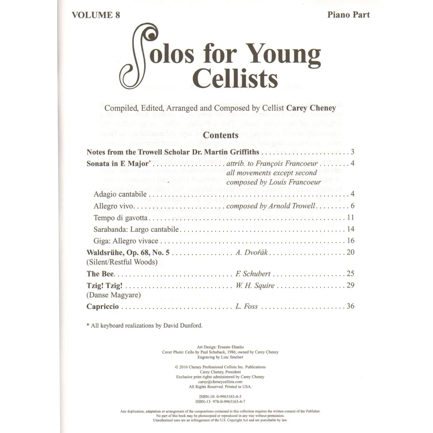 Cheney Solos for Young Cellists Vol. 8 Noten für Cello und Klavier