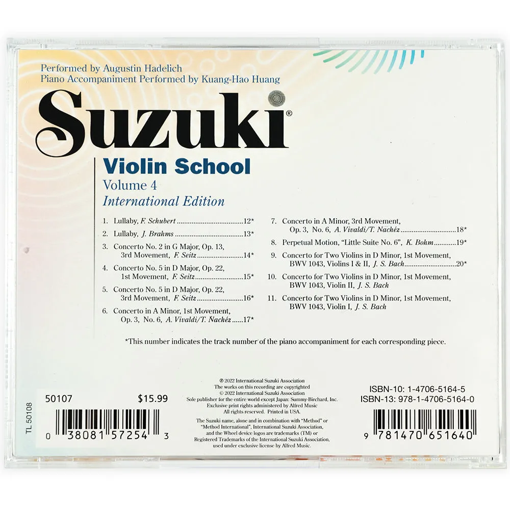 Suzuki Violin School Vol. 4 CD Violine Hadelich
