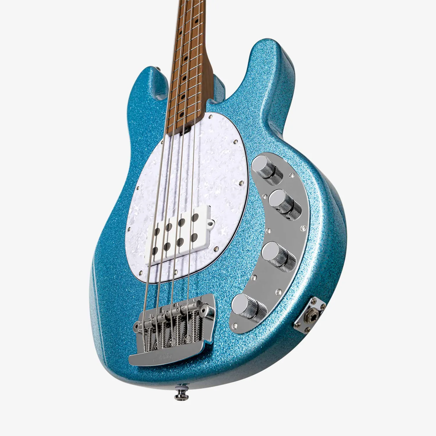 Sterling StingRay RAY34 E-Bass Blue Sparkle 4-saitig aktiv