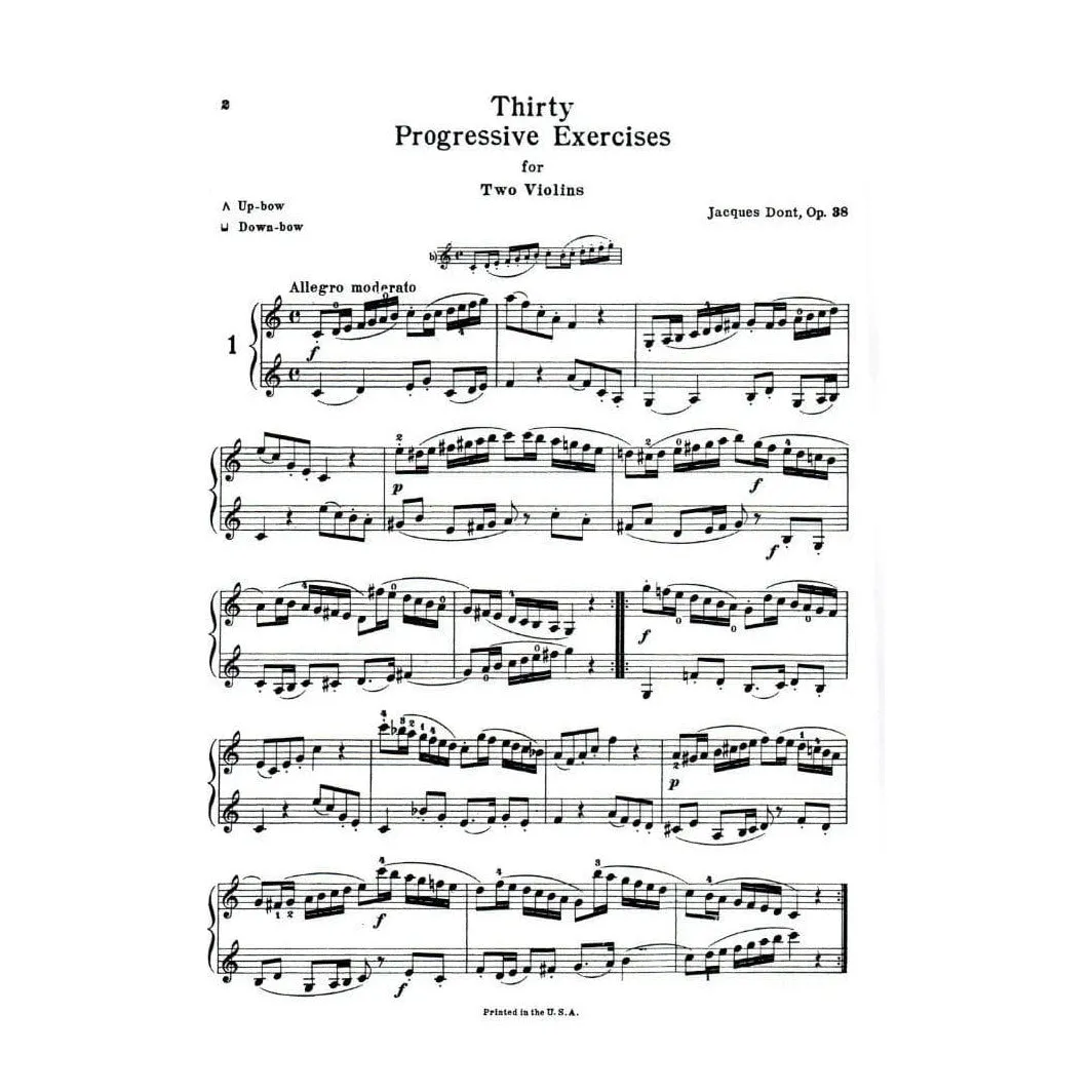 Dont 30 Progressive Exercises Op 38 Violinnoten Kalmus