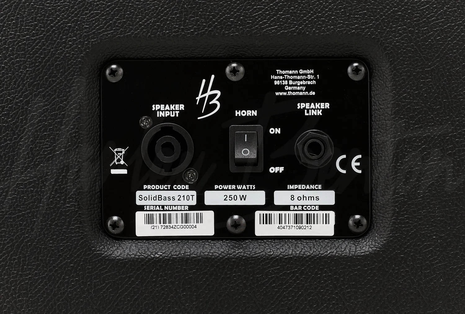 Harley Benton Standard SolidBass 210T Bassbox 250 Watt 2x10