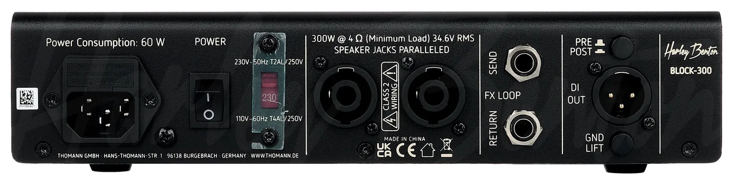 Harley Benton BLOCK-300 Bass-Topteil 300 Watt Class-D