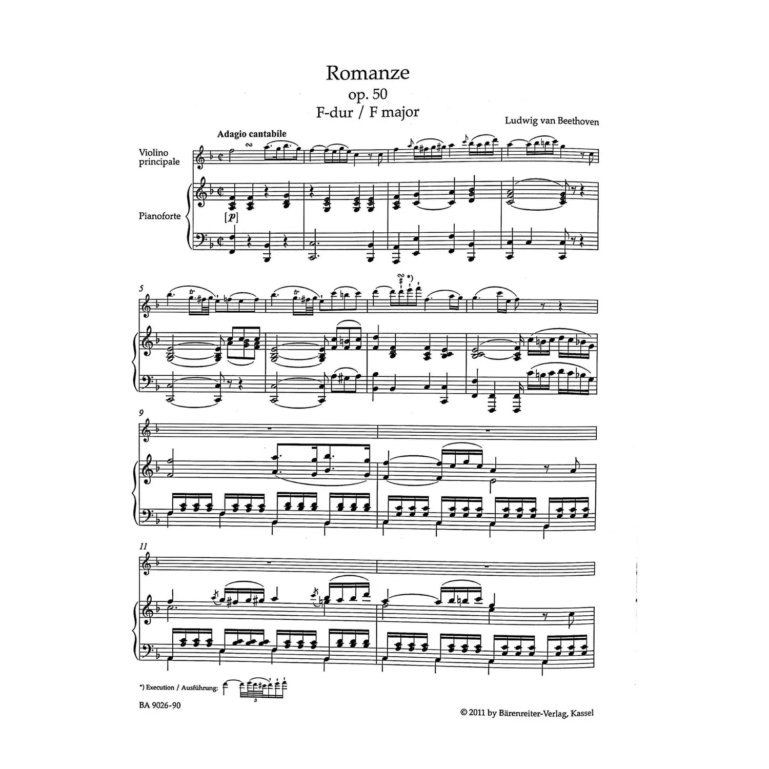 Bärenreiter Beethoven Romanzen Op 40 Op 50 Noten Urtext