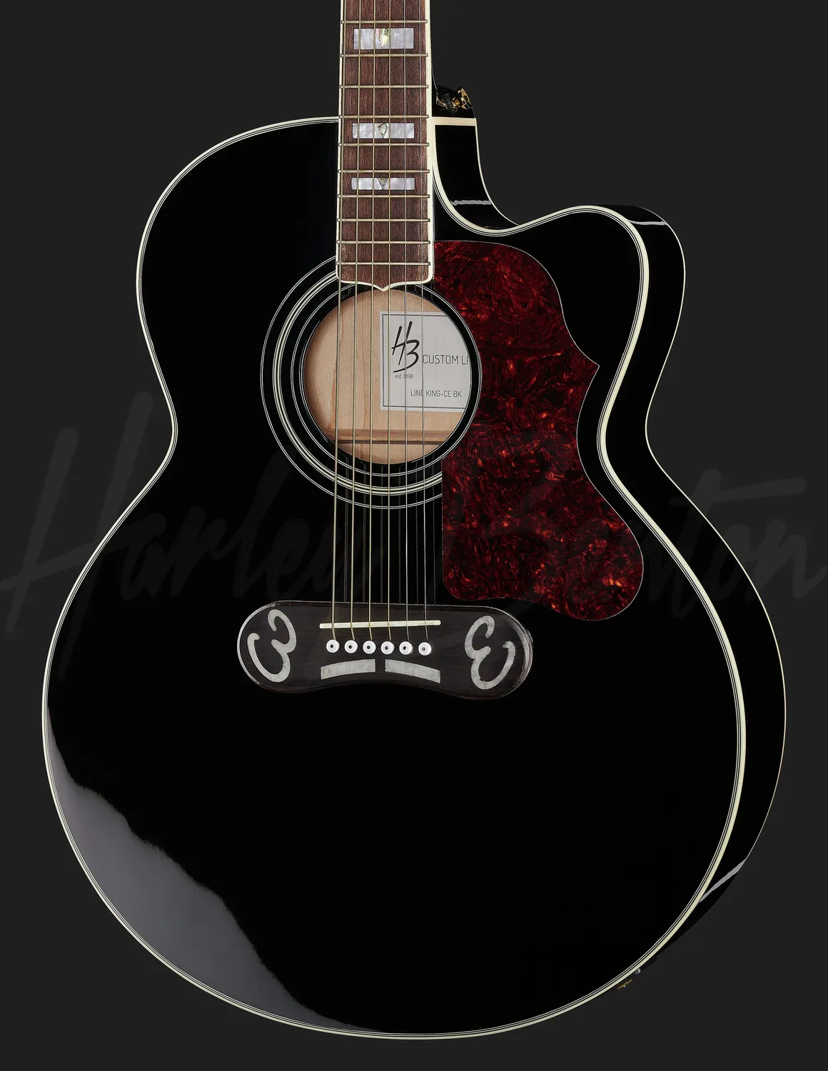 Harley Benton CL King-CE BK Westerngitarre schwarz massiv