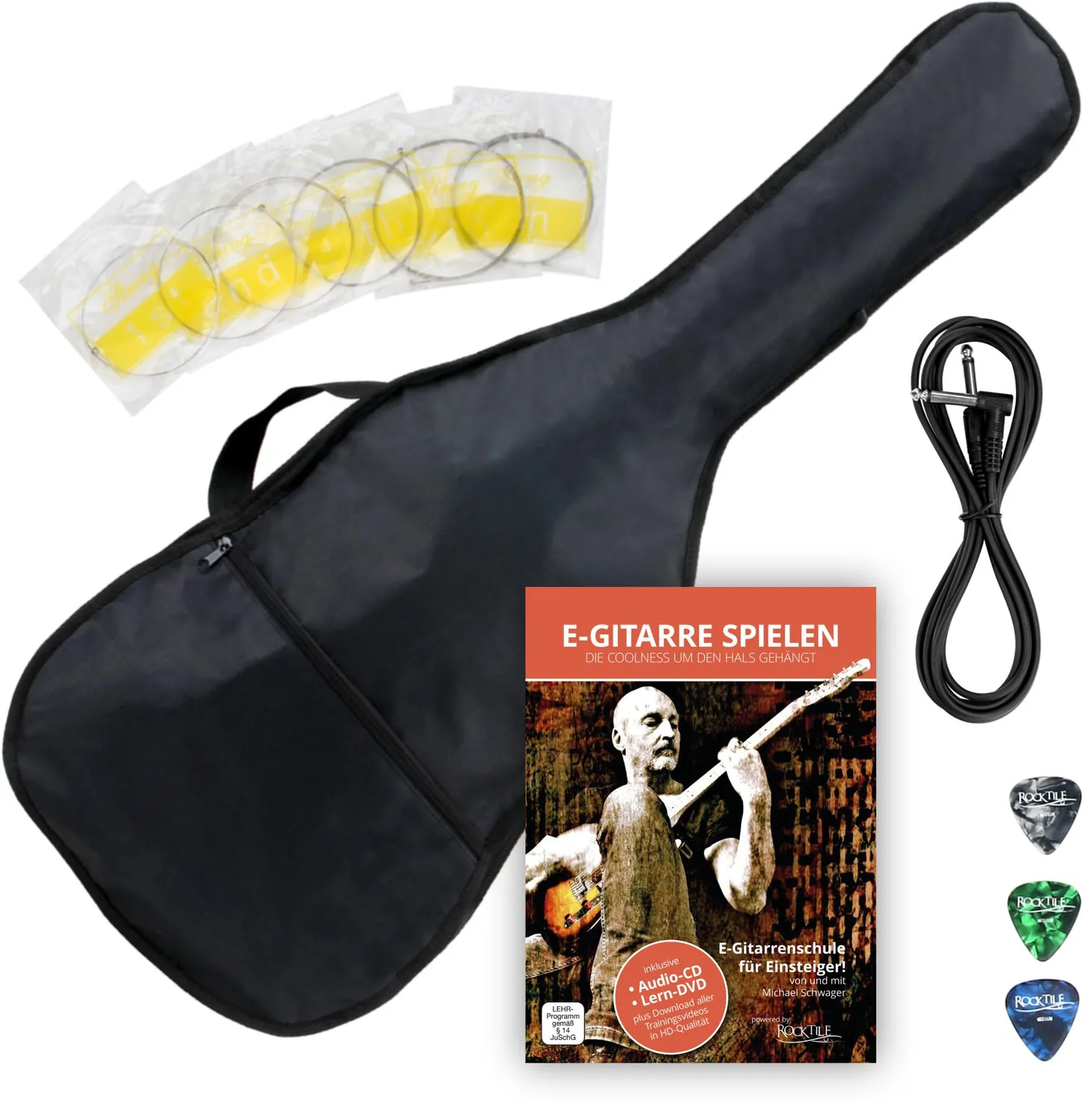 Rocktile Pro TL100-SB E-Gitarre Sunburst Set mit Zubehör