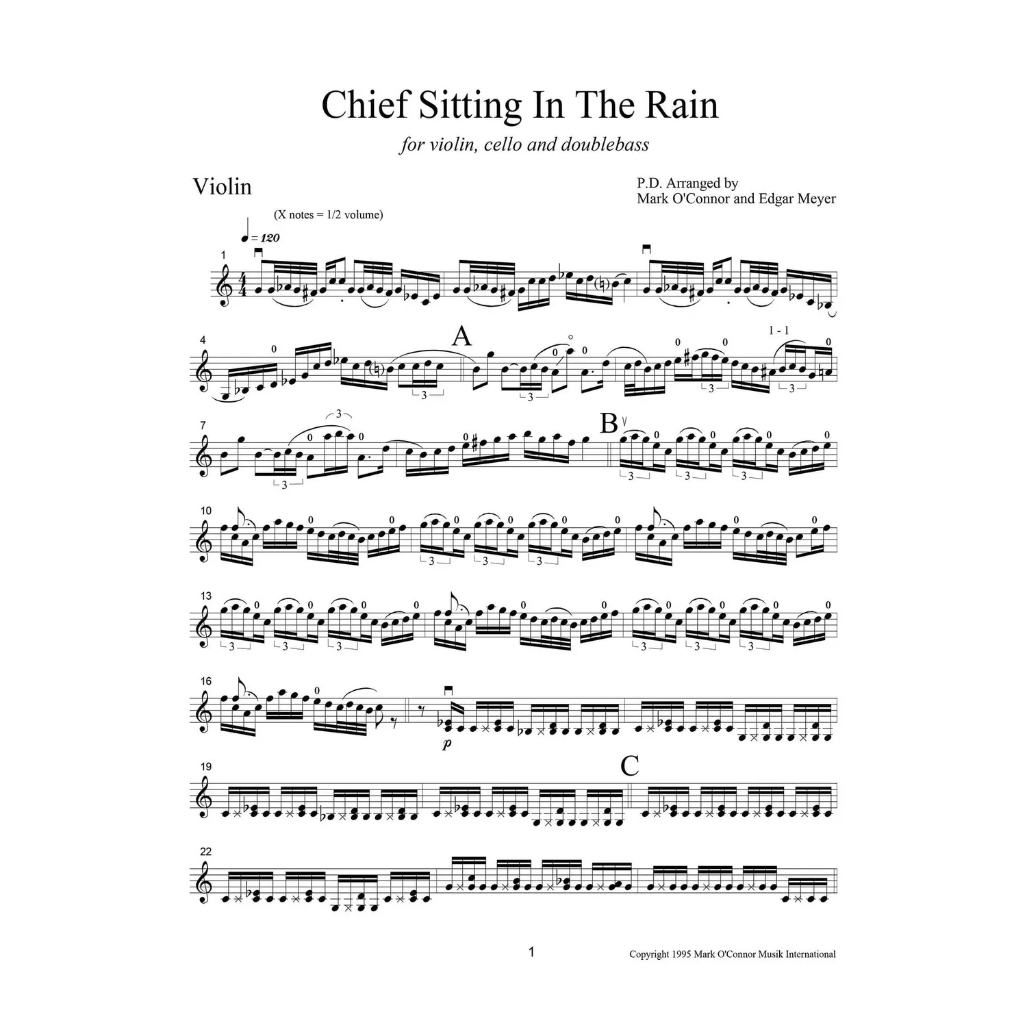 Mark O'Connor Chief Sitting In The Rain Noten Violine Download